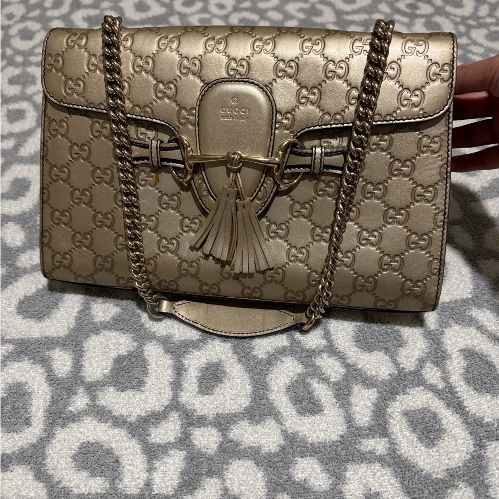 GUCCI Guccissima Emily Gold Chain Bag